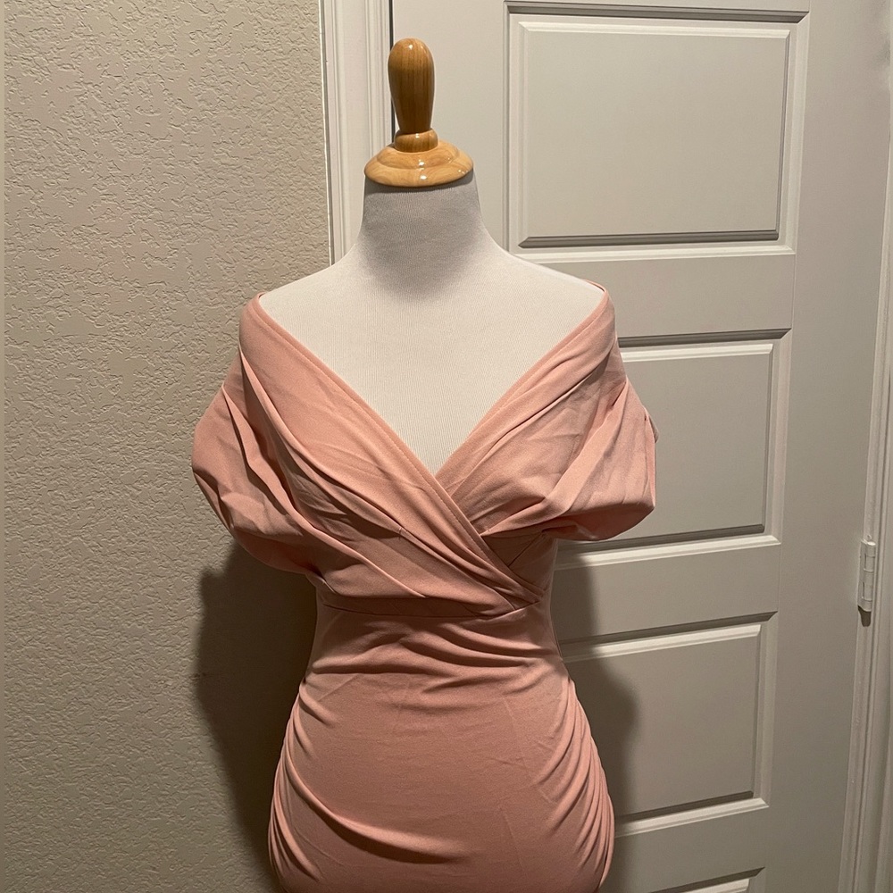 Pink off shoulder dress